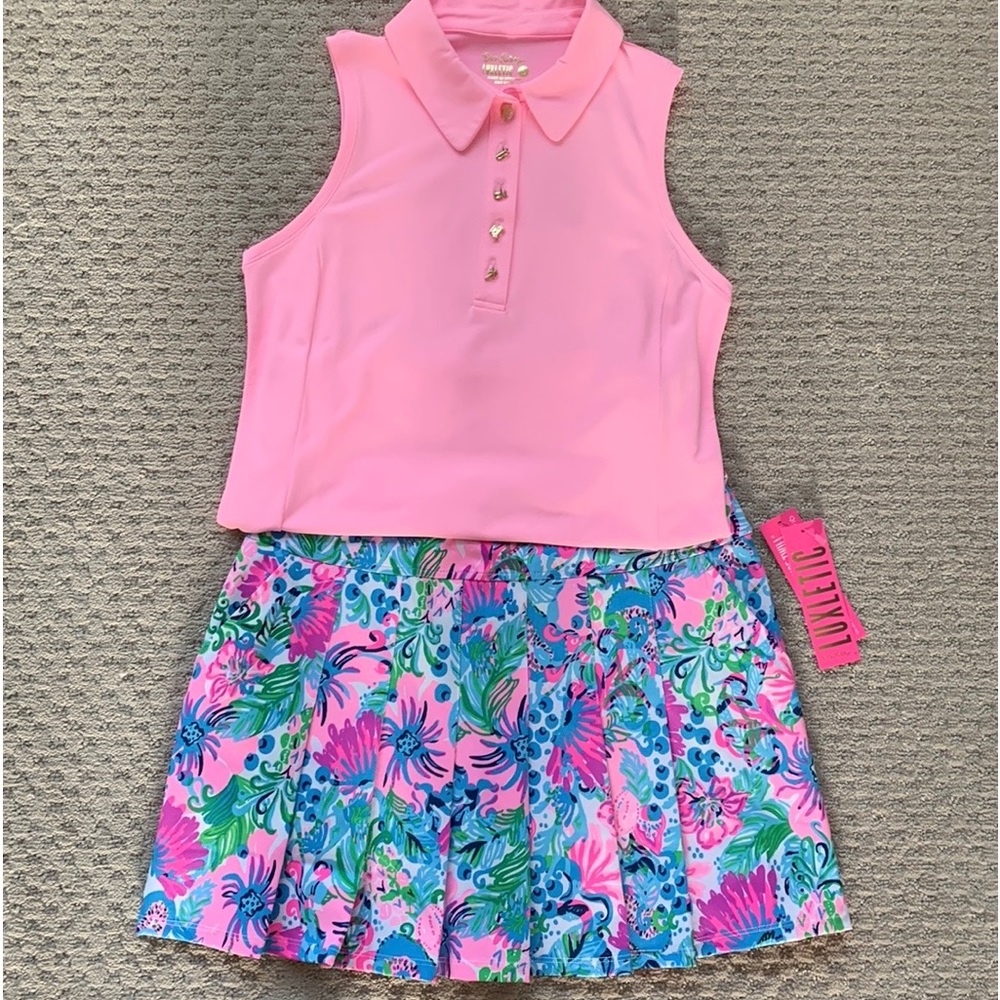 NWT LILLY PULITZER LUXLETIC PRISKA SKORT MANDEVILLA BABY PARADISE PETALS
